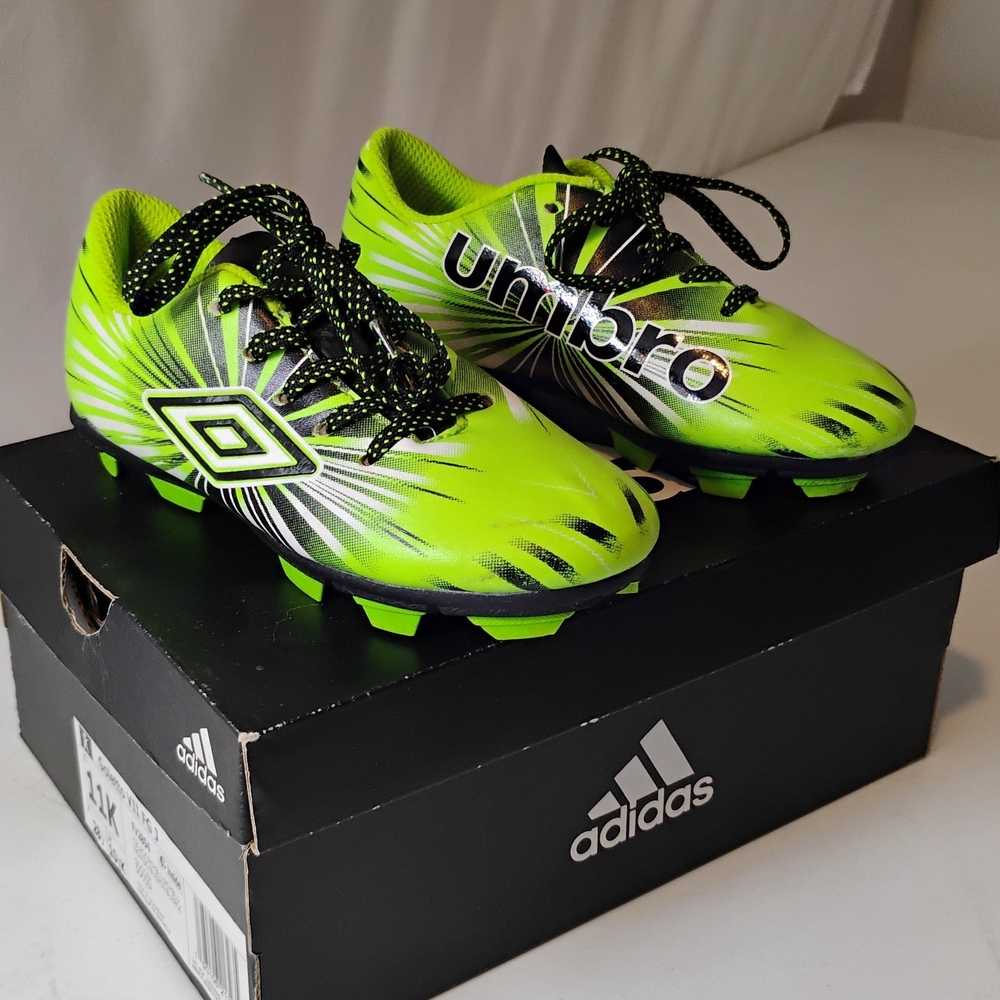 Adidas Kids Soccer Cleats- Neon Green and Black